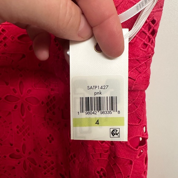 Siena Studio Fuchsia Embroidered Lace Midi Dress with Fringe - Picture 2 of 5